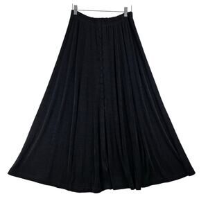Maxima Maxi Skirt Women's XL Acetate Blend Shimmer Buttons Stretch Comfort Black